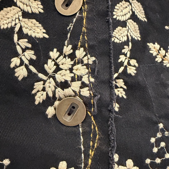 Rare Vintage DB Sport Jacket Women's Small Embroidered Black Blazer Floral - Picture 8 of 13